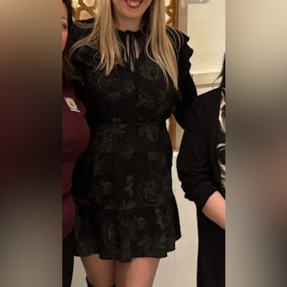 Wilfred by Aritzia Elegant Black Floral Dress - Picture 4 of 4